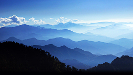 蓝色万里河山气势磅礴大气背景素材