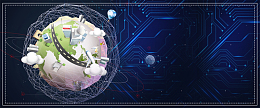 低碳环保主题商务盛典蓝色banner