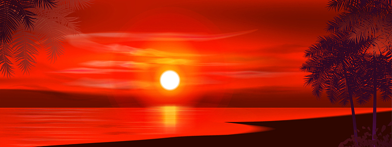 红色夕阳背景下载素材