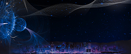 商务流动线条蓝色banner