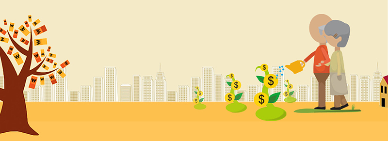 投资理财卡通黄色海报banner