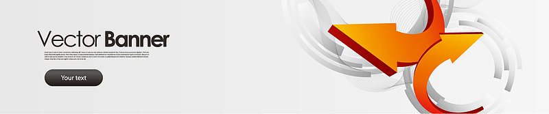 橙色立体箭头科技主题背景banner