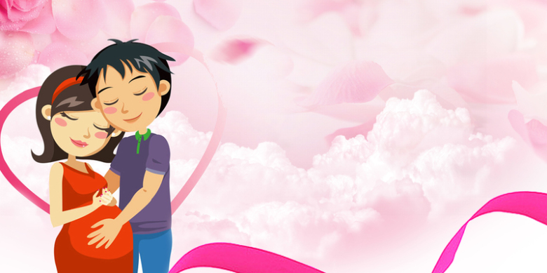 简约创意蓝色妇产医院展板背景