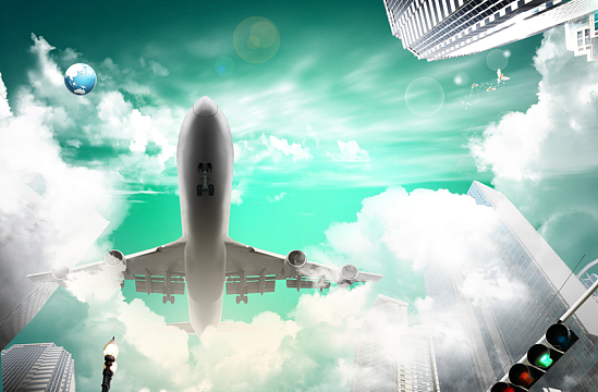 大气航空公司蓝色背景素材