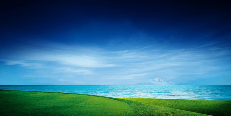 蓝天湖水图片背景素材