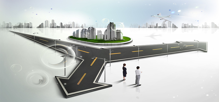 城市道路房地产商务浅色淘宝海报背景