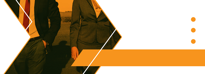 橙色商务简约西装banner