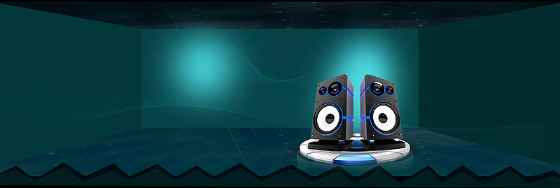 818炫酷音响节大气灯光蓝色背景