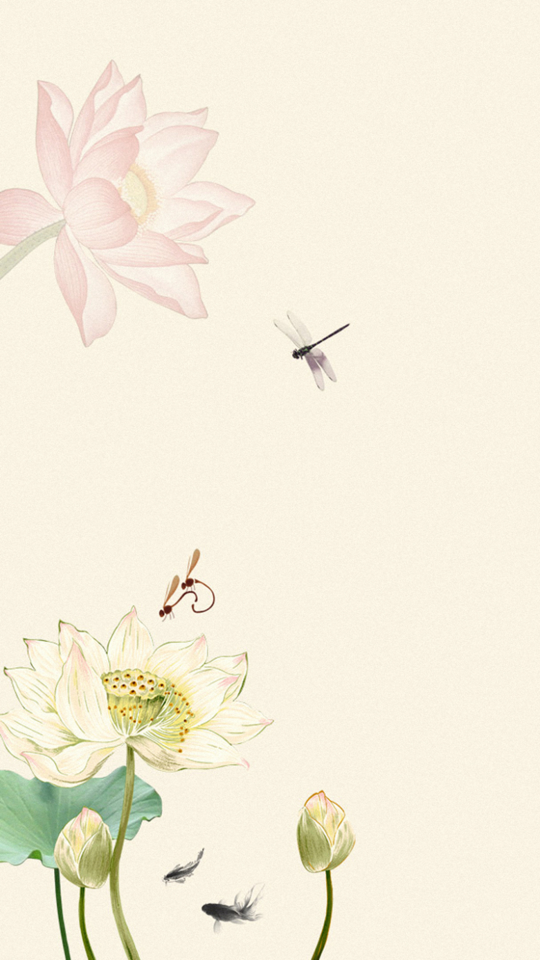 水墨荷花h5背景