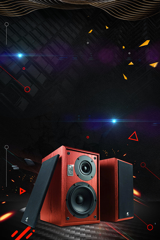 黑色炫酷质感音响海报背景