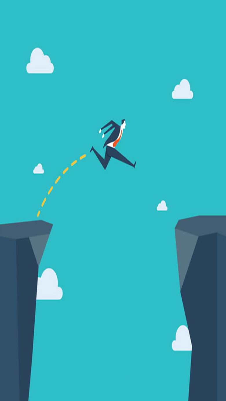 商务人士跨越障碍背景