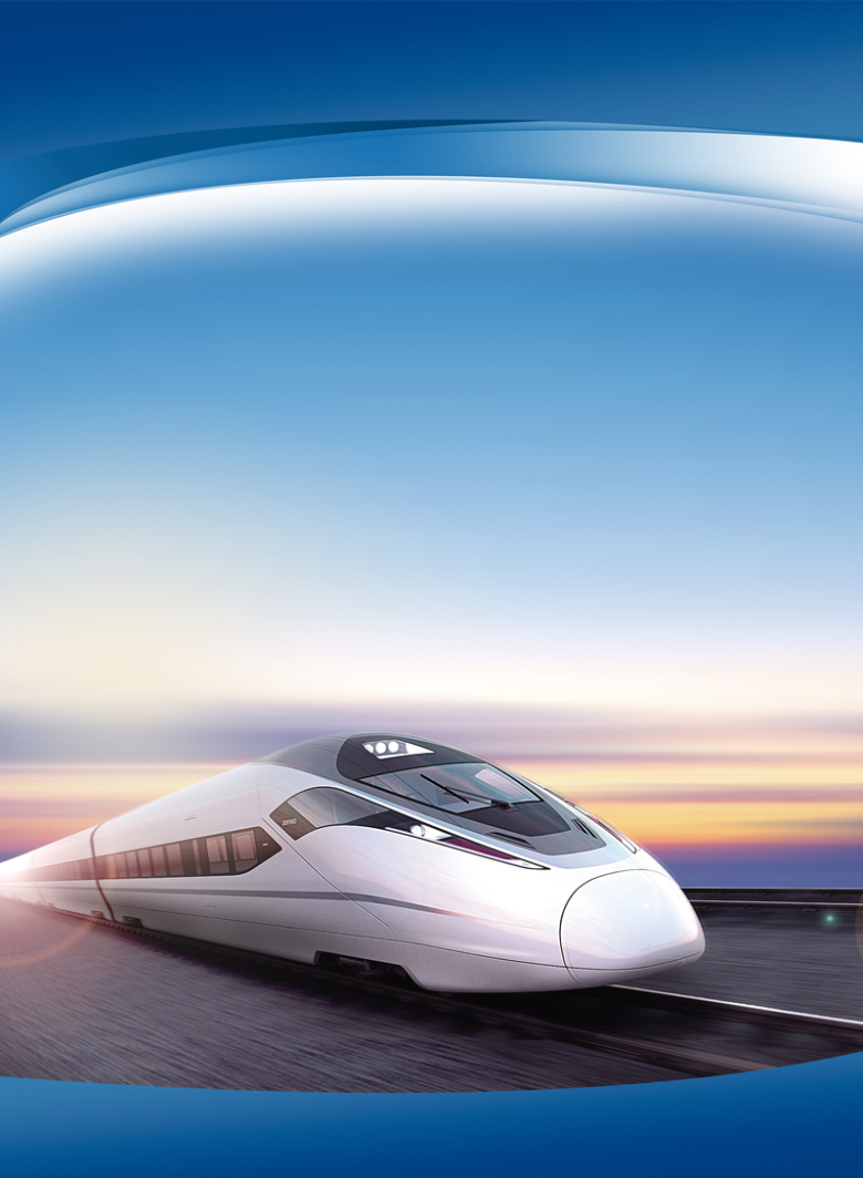 在岗一分钟火车展板背景素材