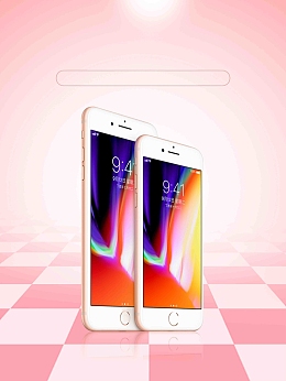 粉色清新唯美iPhone8促销宣传