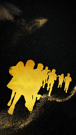 黑色大气烫金金字校园招聘创意