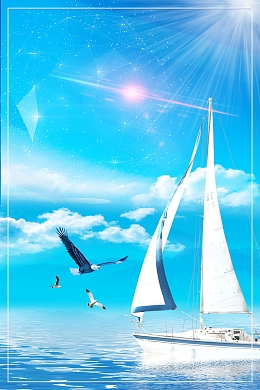 梦想扬帆起航坚持不懈背景素材