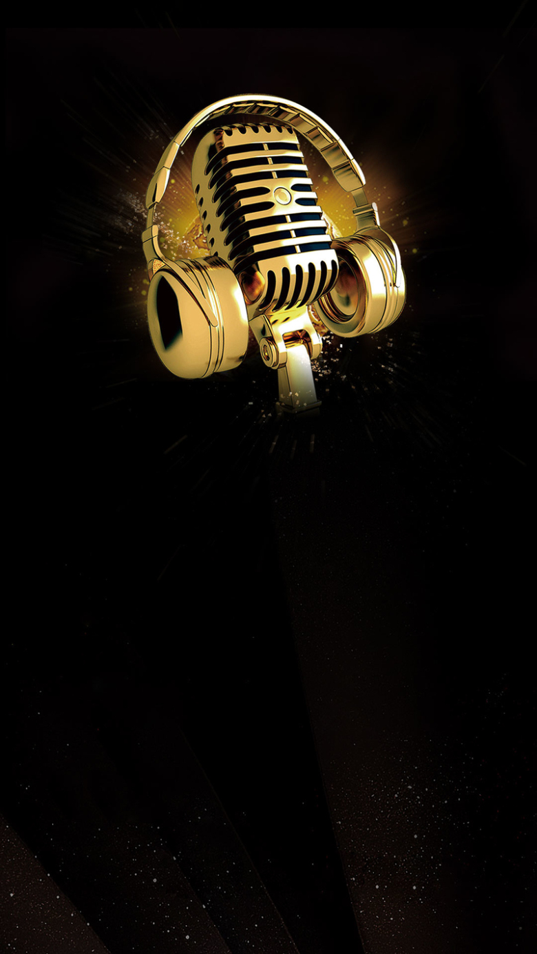 创意简约话筒美声音乐节h5背景素材