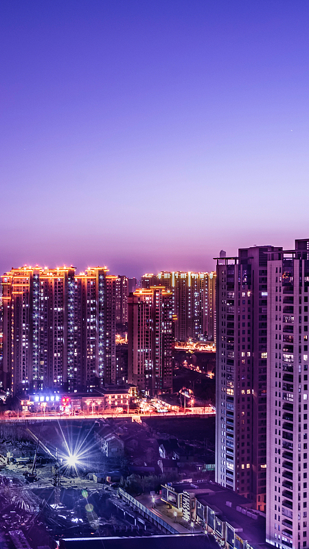 城市商业夜景h5背景素材