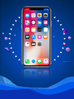 淘宝天猫iPhoneX预售海报背景psd