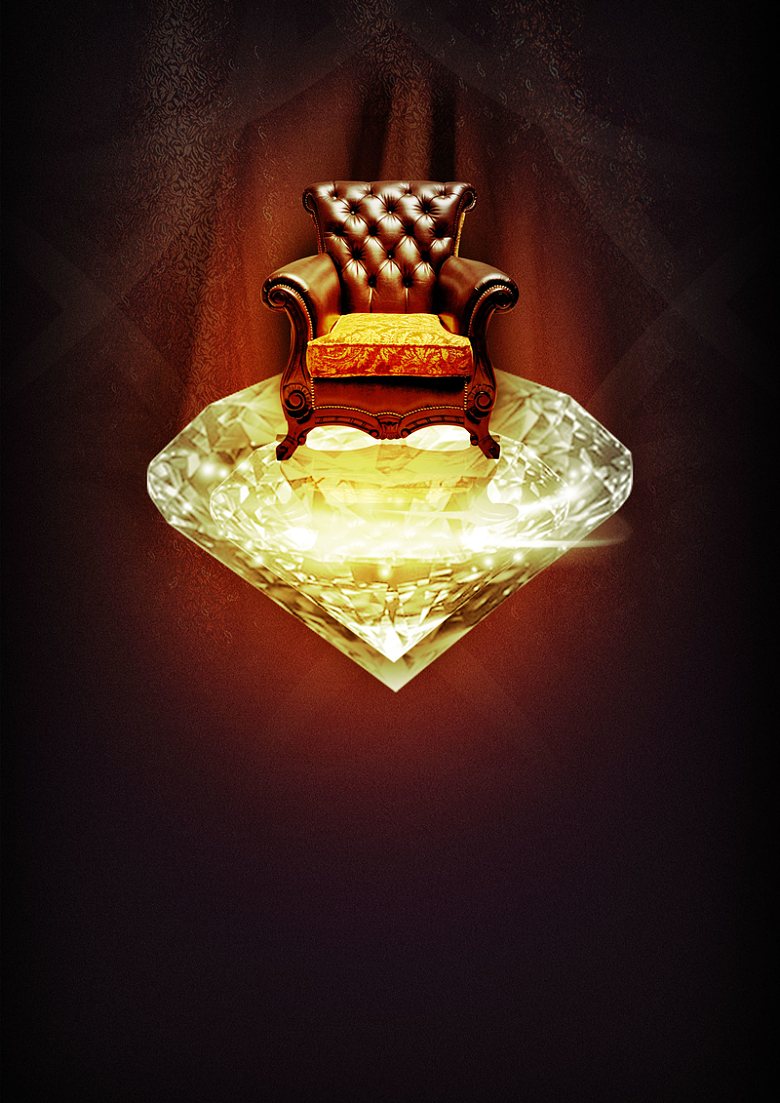 沙发金色宝石背景元素