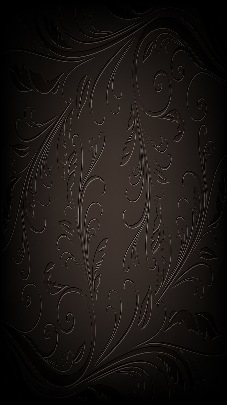 黑色大气花纹图案H5背景素材