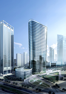 科技商务建筑城市楼房城市背景素材