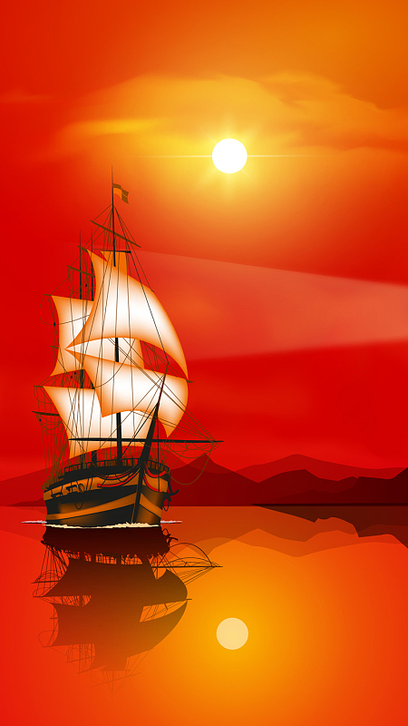 起航公司年会psdjpg企业励志海报设计jpg扬帆远航大气红色丝带banner