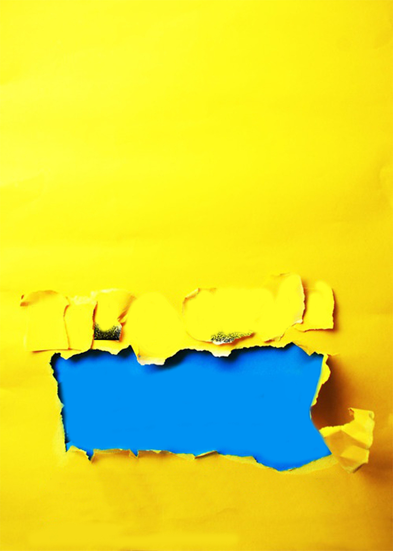黄蓝双色纸张撕扯广告背景素材