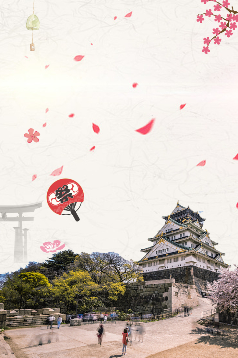 日本大阪旅游海报背景素材