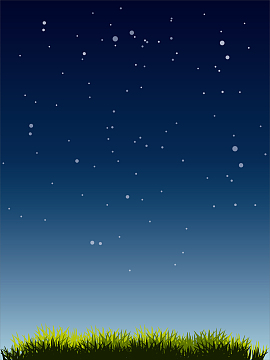 夏天夜晚星星草地矢量背景素材