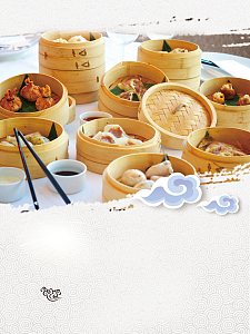 广州粤式早茶海报设计港式美食早餐海报