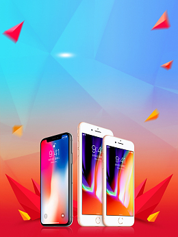 简约苹果8phone8预售背景海报