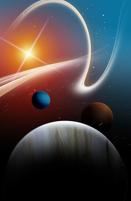 宇宙太空太阳系科技背景
