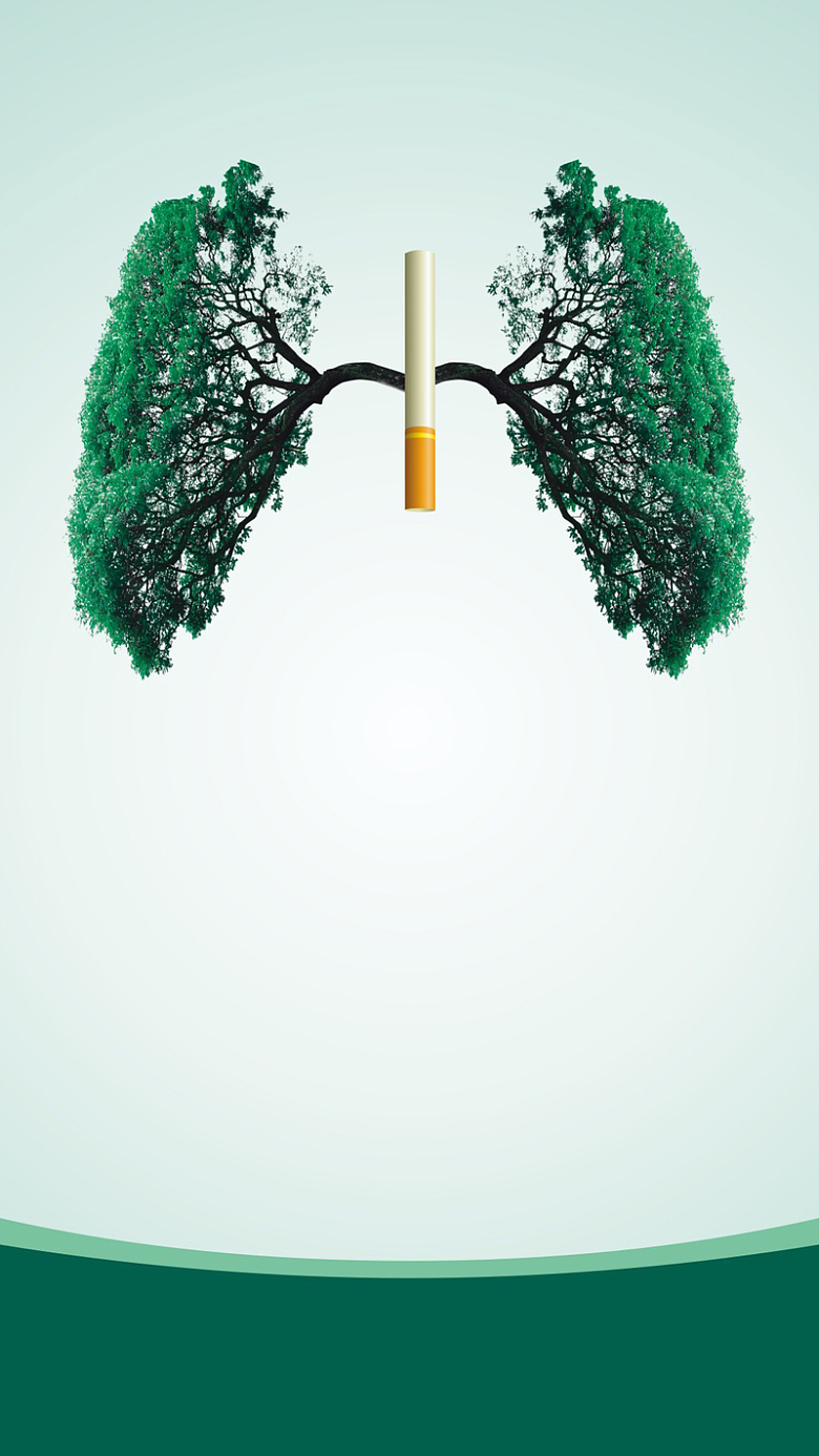 肺部与香烟禁止吸烟H5背景