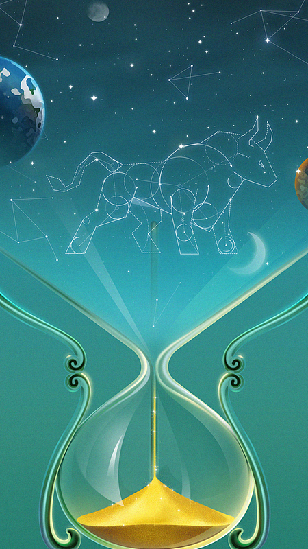 星座物语金牛座星空H5背景素材