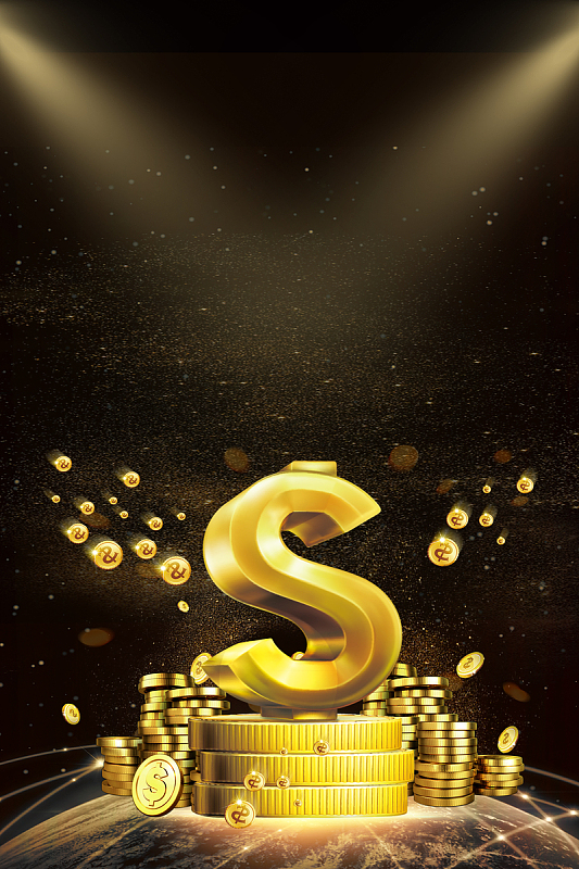 背景素材psdjpg轻松理财金融投资金币宣传海报psdjpg金融理财聚资投资