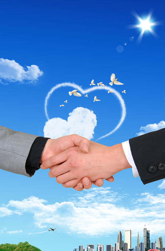 握手印刷背景
