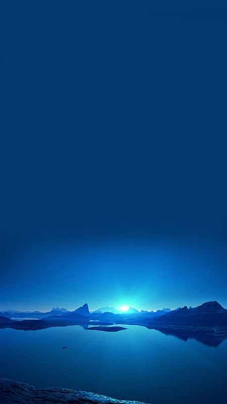 创意蓝色湖山h5背景