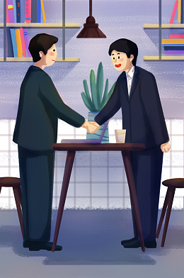 卡通扁平求职面试找工作背景图