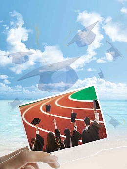 青春学生毕业高校大学毕业季海报背景模板