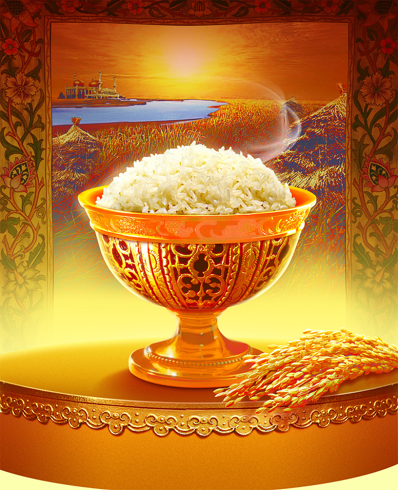水稻金色大米背景素材