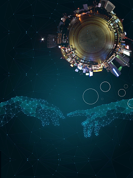 黑色高端国际技术成果交易会海报背景素材