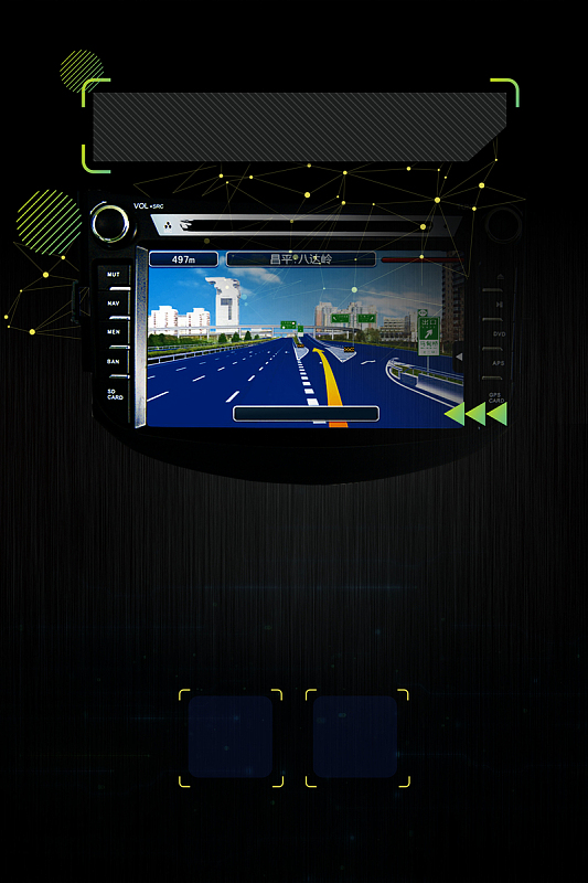 黑色科技创意汽车导航背景素材