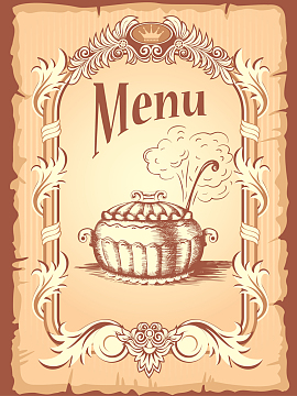 欧式复古宫廷宴会特色美食背景素材