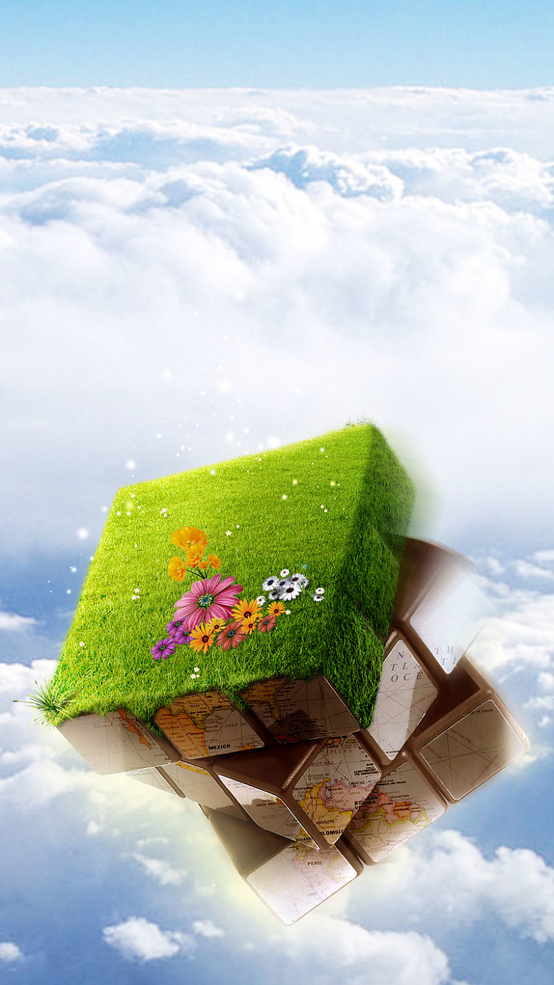 创意的魔方h5素材背景