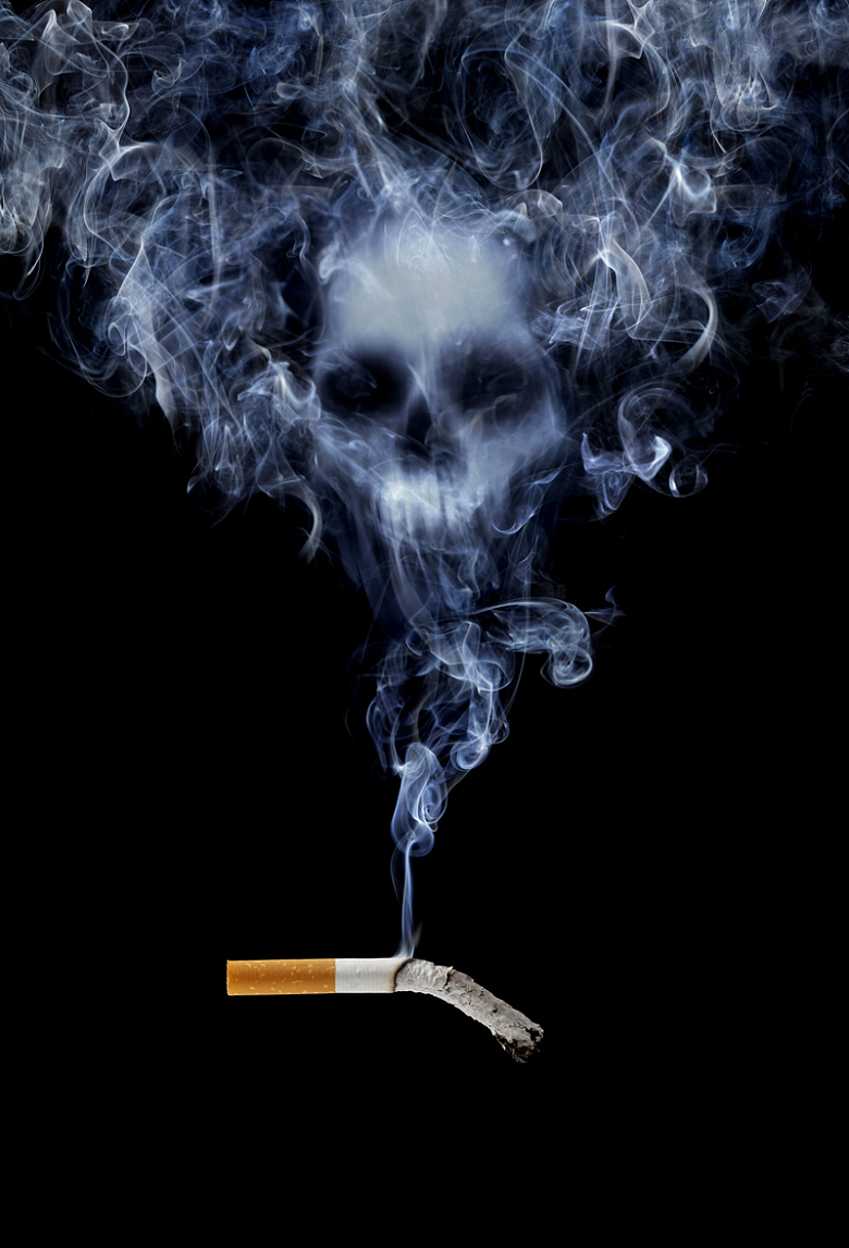 531世界无烟日骷髅与香烟广告背景