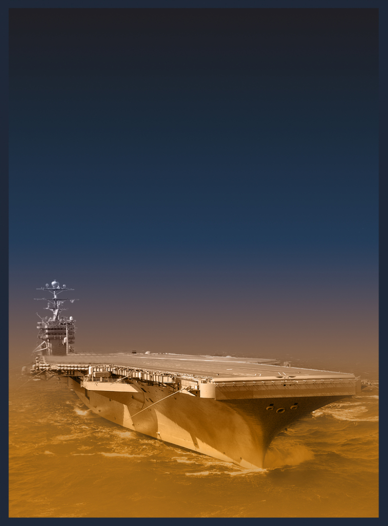 中国风航空母舰蓝色背景素材