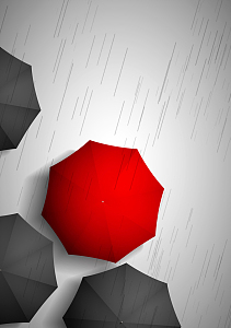 现代感下雨天雨伞海报背景