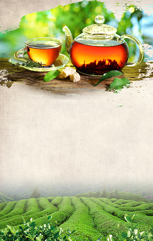 茶山茶艺海报背景
