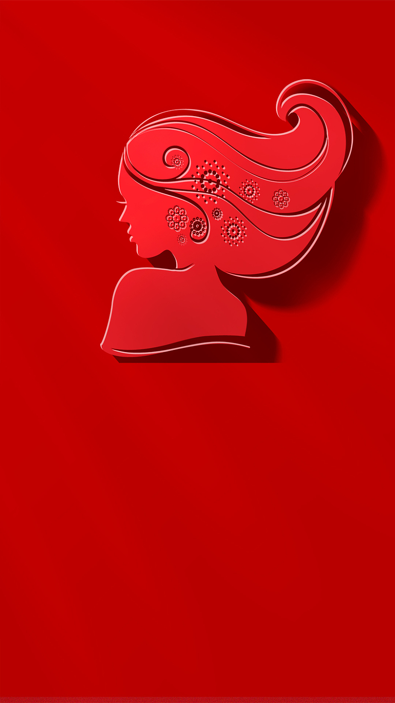 大气红色女性妇女节女生节海报H5背景