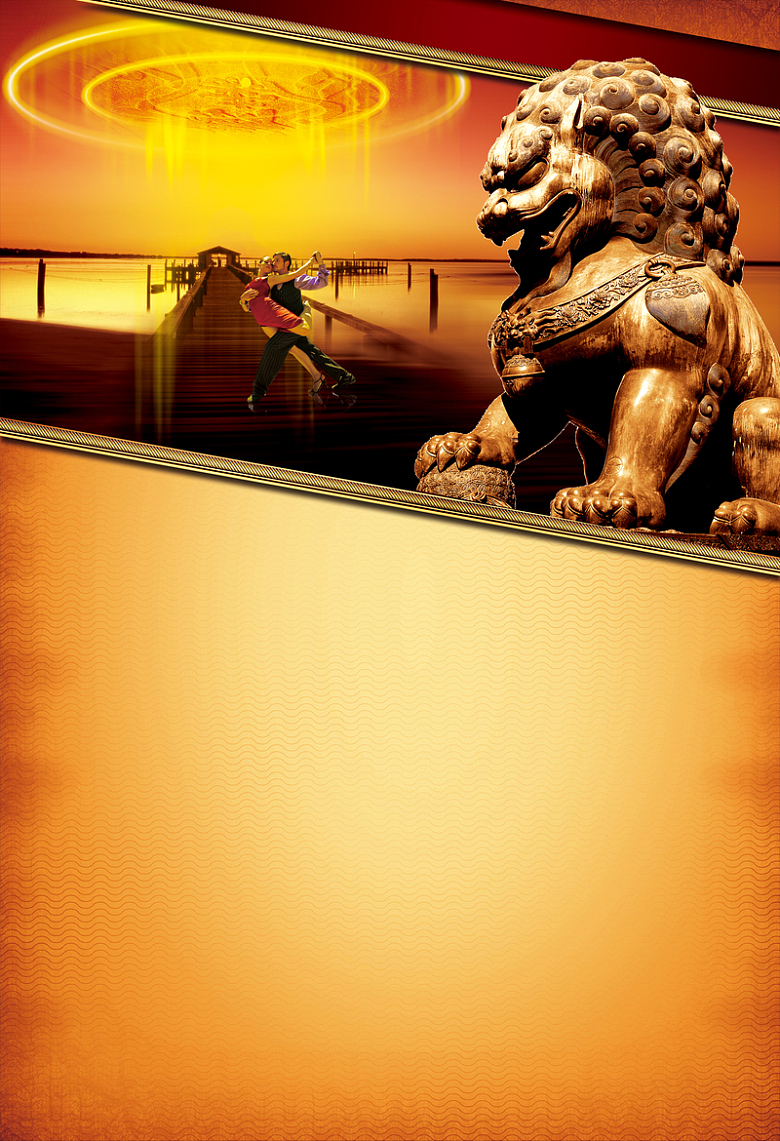 中国风石狮背景素材